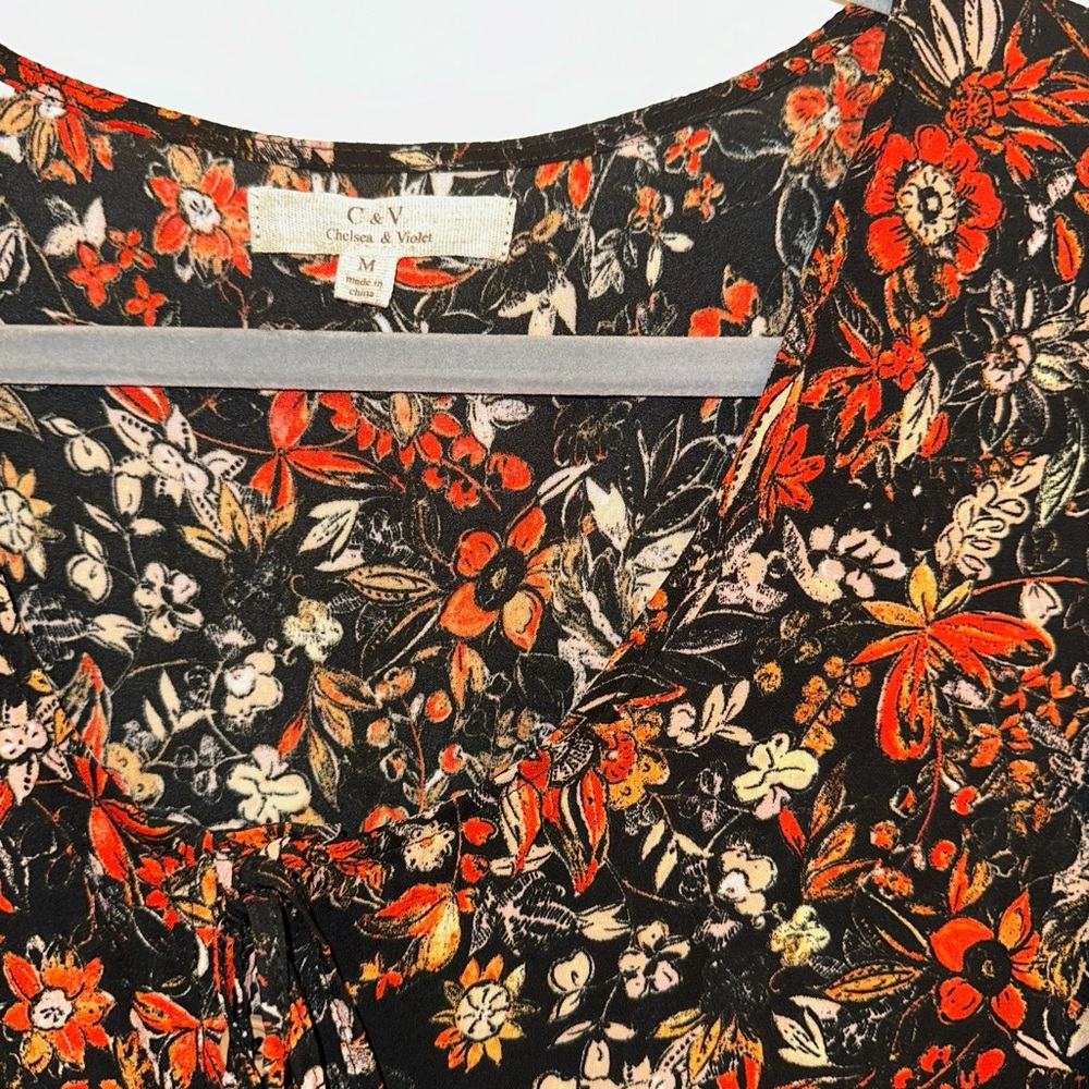 CHELSEA & VIOLET C&V red orange & black dress